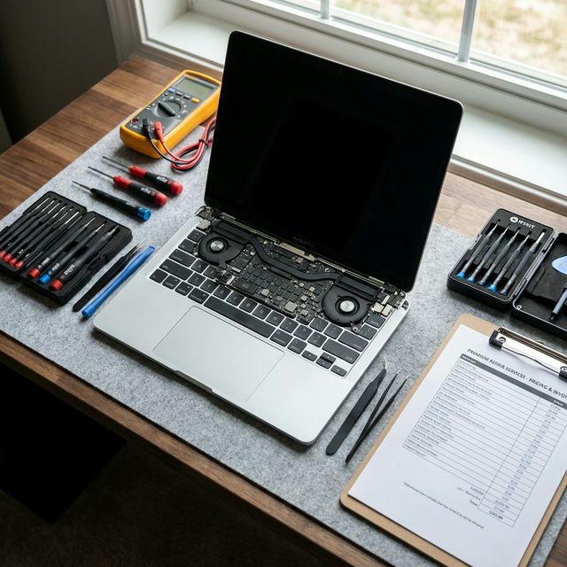 Technicien informatique réparant un ordinateur à Nantes