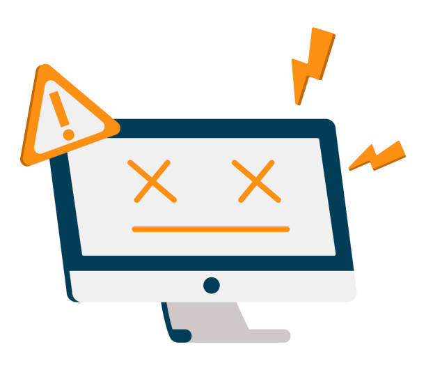 Ordinateur en panne, écran avec symbole d'erreur